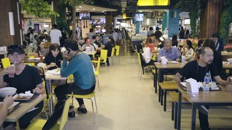 People eating at cafeteria Stock Footage 81883237