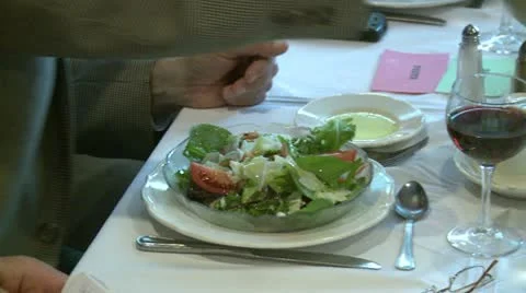 People eating salad (2 of 2) Stock Footage