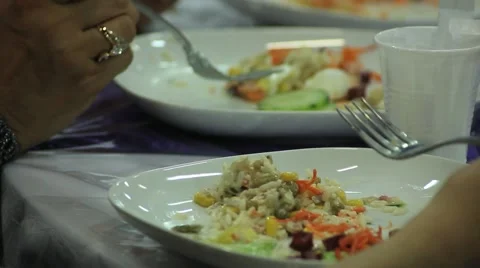 People eating at a table Stock Footage 46303831