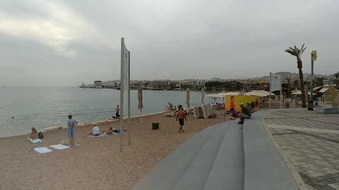 People on Eilat Beach Stock Footage 89000950