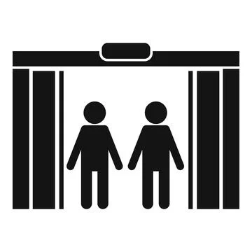 People in elevator icon, simple style Stock Illustration