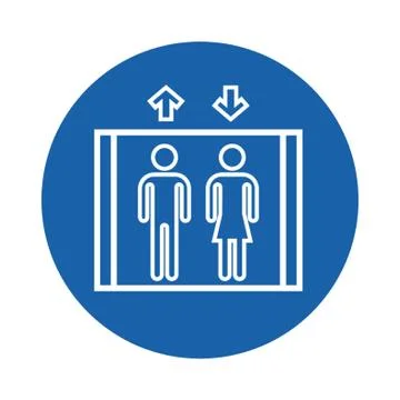People On A Elevator Stock Illustration