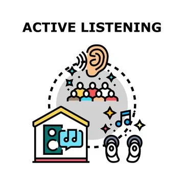 People engaged in active listening concept illustration Stock Illustration
