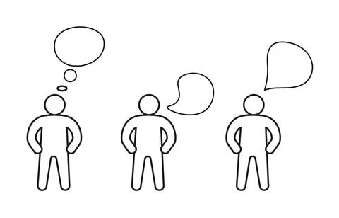 People engaged in different types of communication expressions Illustrazione stock