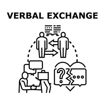 People engaging in active dialogue. Communicating information. Exchanging tho Stock Illustration