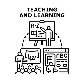 People engaging in teaching and learning concepts Illustrazione stock