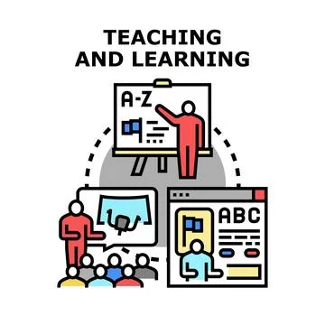 People engaging in teaching and learning concepts Stock Illustration