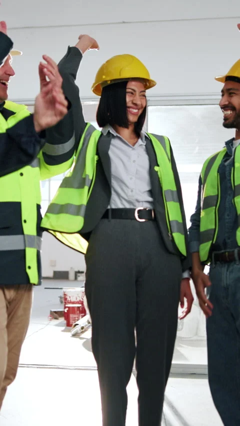 People, engineer and hand stack for construction, agreement and teamwork for Stock Footage 342326417