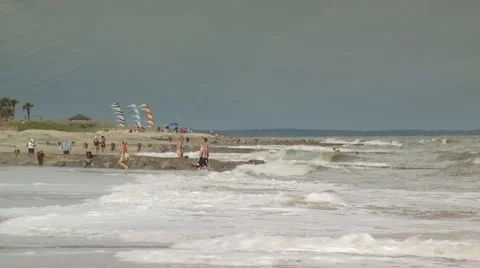 People enjoying on beach Stock Footage 54592898