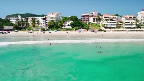 People Enjoying the Beach in Punta Mita, Nayarit. Mexico Stock Footage 295799196