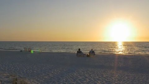 People enjoying beach Sunset Stock-Footage 85487127