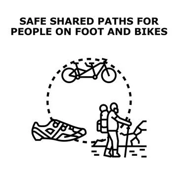 People enjoying safe shared paths for active recreation Stock Illustration