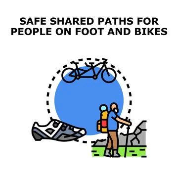 People enjoying safe shared paths for active recreation Stock Illustration