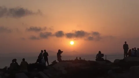 People enjoying the sunset Stock Footage 282672225