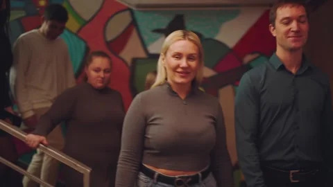 People enter the quest Stock Footage 322053873