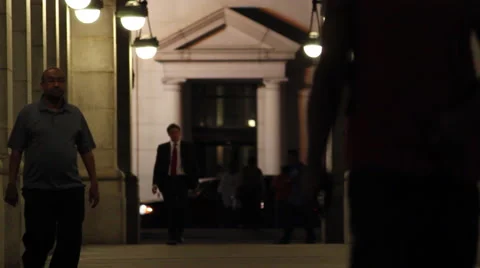 People Enter Union Station Stock Footage 61469434