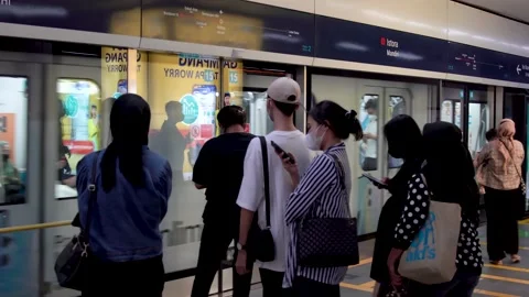 People Entering MRT Stock Footage 202264621