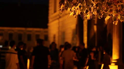 People Entering Queue Stock Footage 46122977