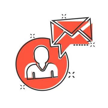 People with envelope icon in comic style. Email receive cartoon vector illust Illustrazione stock
