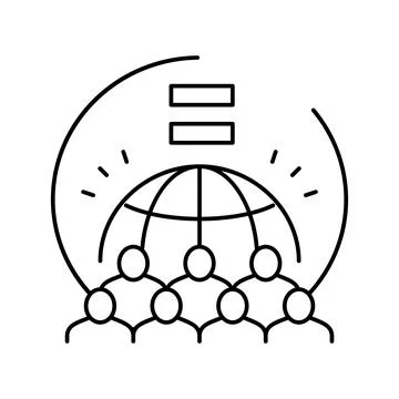 People equality line icon vector illustration Ilustración de archivo