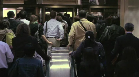 People on escalator  Stock-Footage 844927
