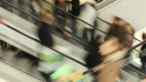 People in escalator Stock Footage 1900234