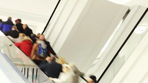 People in escalator Stock Footage 2103426