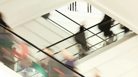 People in escalator Stock Footage 2103466