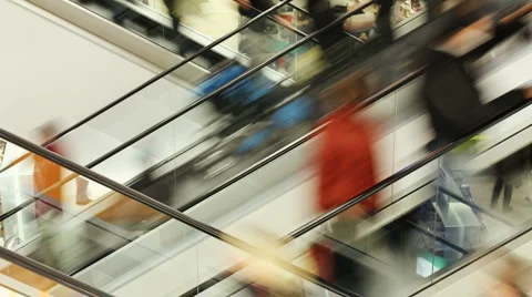 People in escalator Stock Footage 2103472
