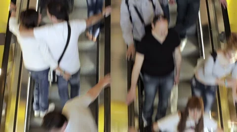 People on escalator Stock Footage 3971393