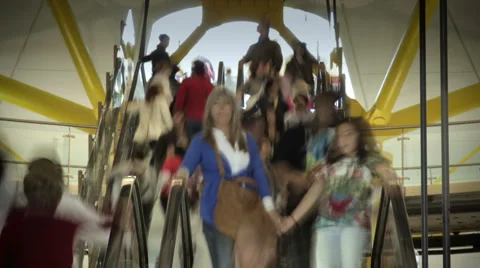 People on escalator Stock Footage 4047729
