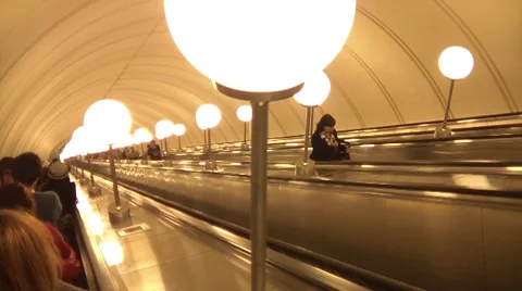 People On An Escalator Stock Footage 7139129