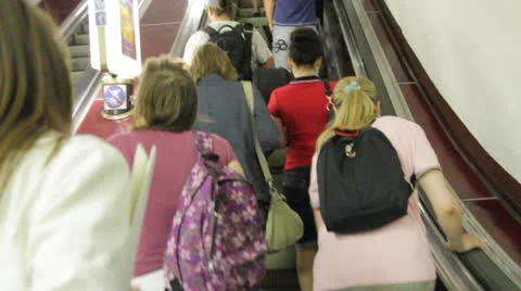 People on the escalator Stock Footage 25718891