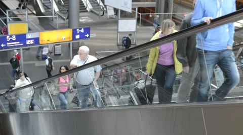 People on an escalator Stock Footage 35341292