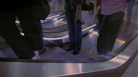 People on Escalator Stock Footage 64019936