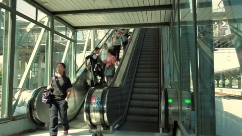 People on escalator Stock Footage 73962122