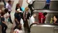 People on escalator inside Syntagma metro station in Athens, Greece HD Footage