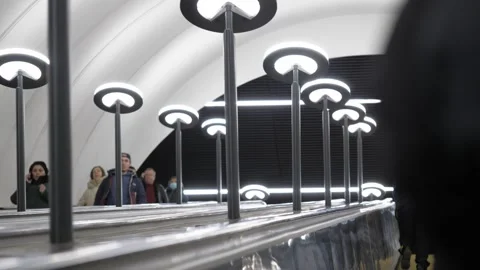 People on the escalator in the subway. Stock Footage 231856823