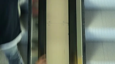People on escalator timelapse Stock Footage 3880355