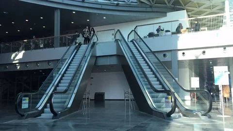 People on escalators timelapse Stock Footage 82880463