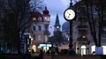 People on the evening street in Ternopil old town, Ukraine HD Footage