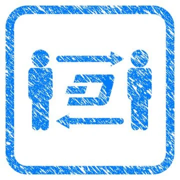 People Exchange Dash Framed Stamp Illustrazione stock