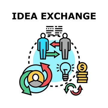 People exchanging creative ideas for business development Stock Illustration