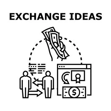 People exchanging ideas for business value online Stock Illustration
