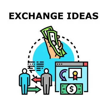 People exchanging ideas for business value online Stock Illustration