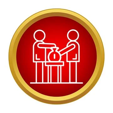 People exchanging money bag representing bribery corruption Stock Illustration