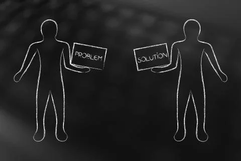 People exchanging problem and solution イラスト素材