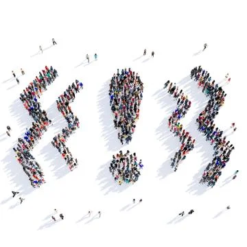 People exclamation mark shape icon 3d Stock Illustration
