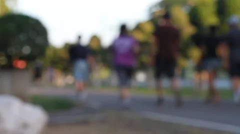 People exercise in park, blurred image people, 스톡 동영상 55403466