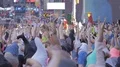 People exercise yoga Times Square Manhattan NYC International Day of Yoga 4k or 4k+ Resolution